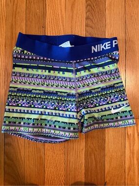 UGC Nike Pro Patterned Compression Shorts - Lime, Purple, Navy